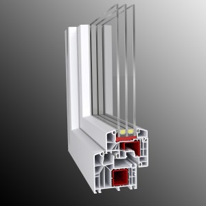 PVC okno NAGODE IDEAL 8000, 6 komor, 85 mm, trojno tesnenje